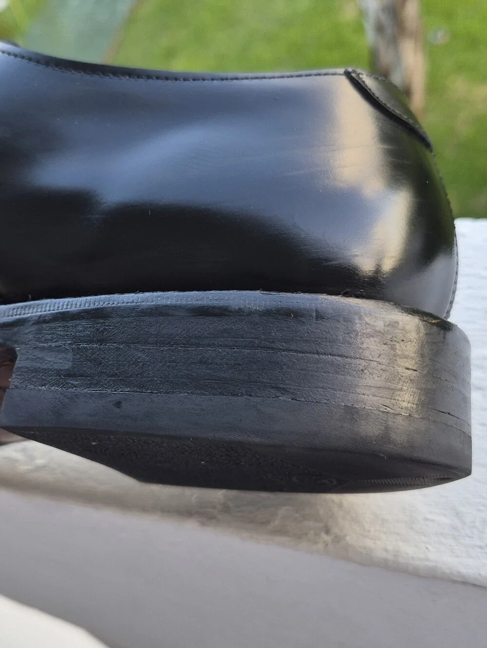 Grenson G:One Black Leather Derby Shoes Size 11G ( US 12 ).